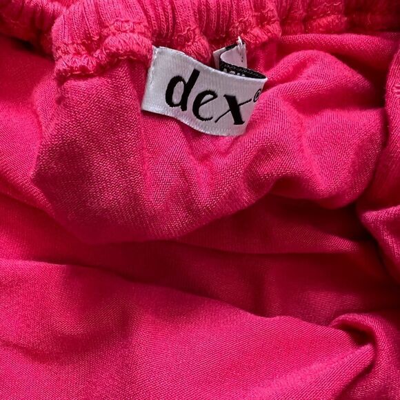 DEX Pink Off The Shoulder Flounce Banded Bottom Light Casual Top L - Picture 8 of 8